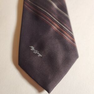 Sophisticated Black and Brown Striped Tie